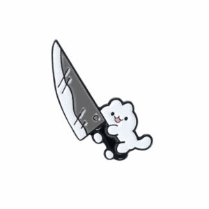 PIN GATO BLANCO CUCHILLO GIGANTE