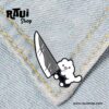 PIN GATO BLANCO CUCHILLO GIGANTE - Imagen 3