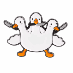 PIN PATO TRES CABEZAS CON CUCHILLO