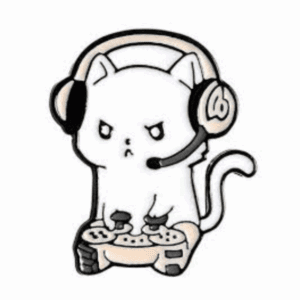 PIN GATO JUGANDO EN CONSOLA